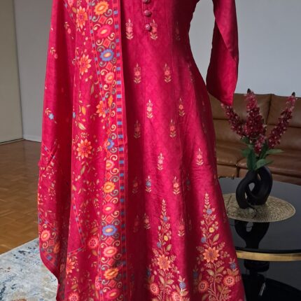 Premium Indian Anarkali Frock – Dola Silk / Banarasi Silk