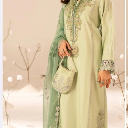 pakistani Zahra Rubab – 3 Piece Luxury Festive Zardozi Silk Suit ,bag with  Palazzo & Embroidered Dupatta (2026 Collection) (Copy)