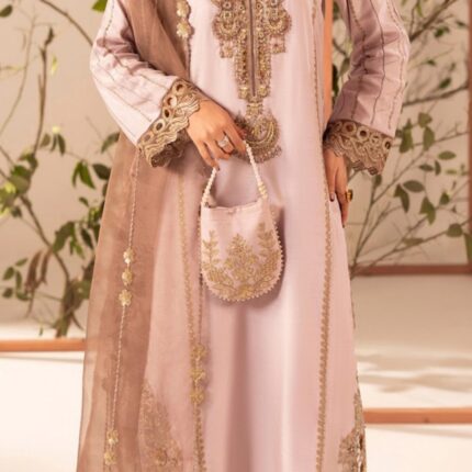 pakistani Zahra Rubab – 3 Piece Luxury Festive Zardozi Silk Suit ,bag with  Palazzo & Embroidered Dupatta (2026 Collection)